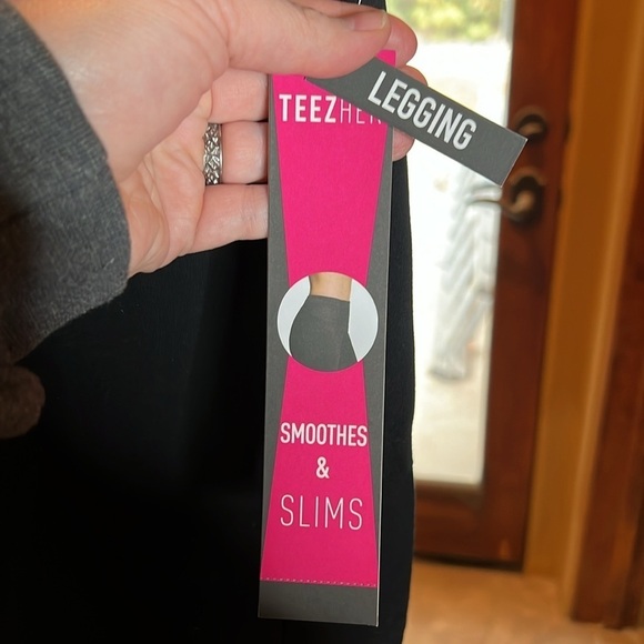 NWT Teez-Her Tummy Control Black High Waist Pull-On Leggings Cotton Sz Medium - Picture 6 of 11